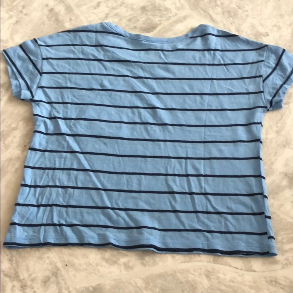NWOT Justice blue striped puppy doggy summer girls shirt Size 8
